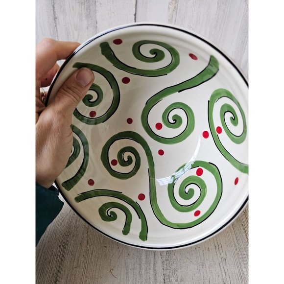 M bagwell serving bowl simply Xmas red green large salad party rare - Picture 6 of 7